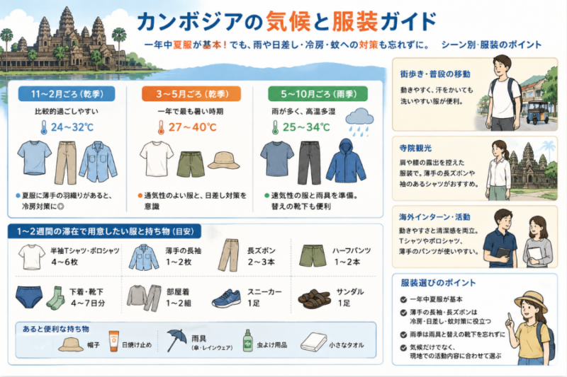 カンボジアの服装のガイド