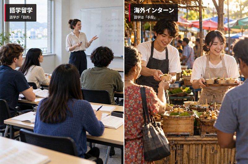 語学留学と海外インターンは、目的が違う